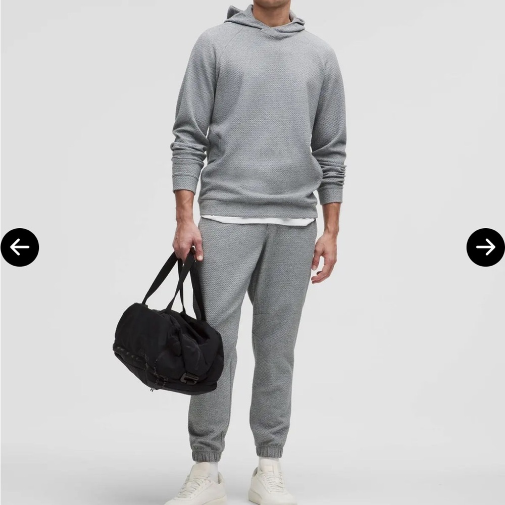 Lululemon Textured Double-Knit Cotton Joggers - Heathered Medium Gray/Black